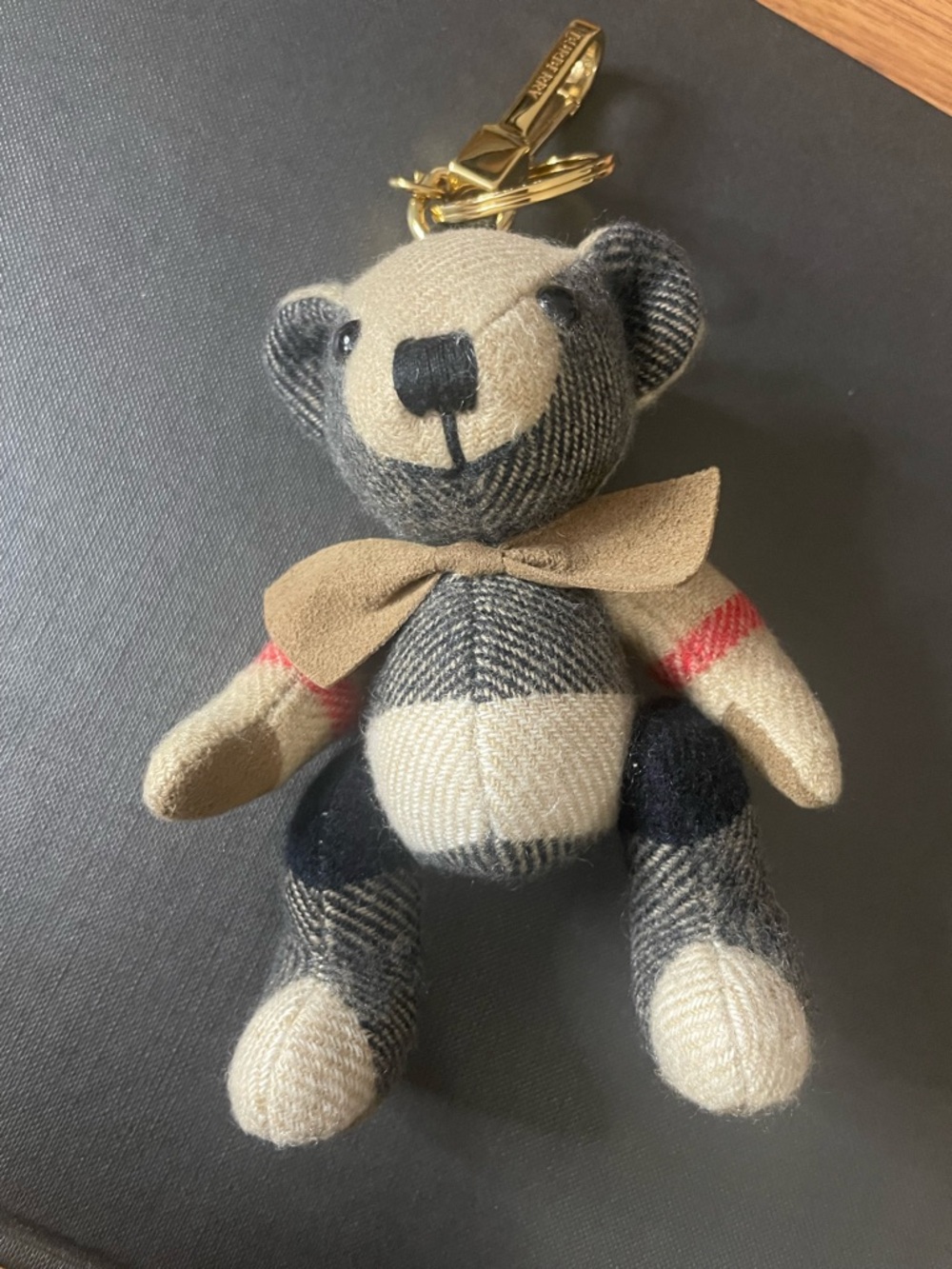 Burberry Thomas Bear Keychain Archive Beige Check Bag Charm - Picture 7 of 11
